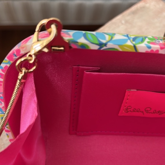 Lilly Pulitzer "A Cherry on Top" clutch with metal strap. - NWT - Picture 7 of 11